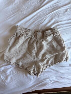 H&M Beige Elastic Waist Lounge Shorts
